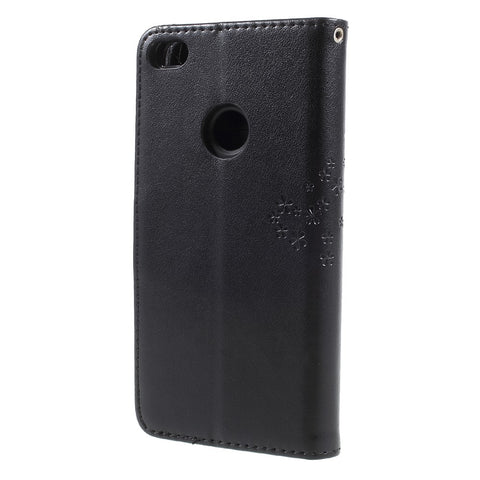 Imprint Tree and Owls Leather Wallet Casing Cover with Stand for Huawei P8 Lite (2017) / Honor 8 Lite