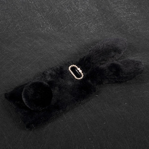 Bunny Shape Rhinestone Fluffy Warm Fur TPU Case for Huawei Honor 9