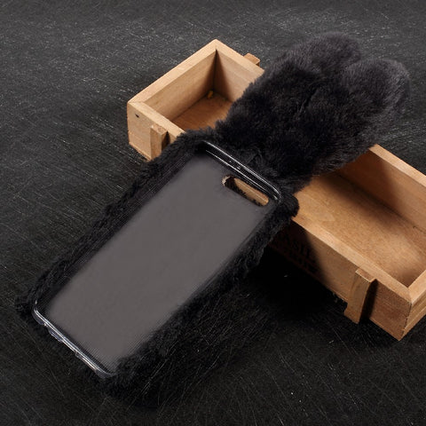 Bunny Shape Rhinestone Fluffy Warm Fur TPU Case for Huawei Honor 9