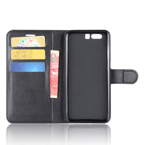 For Huawei Honor 9 Litchi Texture PU Leather Wallet Stand Phone Case Shell