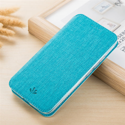 VILI DMX Cross Texture Card Holder Leather Stand Mobile Phone Cover for Motorola Moto E5/Moto G6 Play