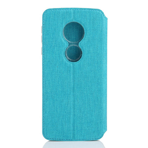 VILI DMX Cross Texture Card Holder Leather Stand Mobile Phone Cover for Motorola Moto E5/Moto G6 Play
