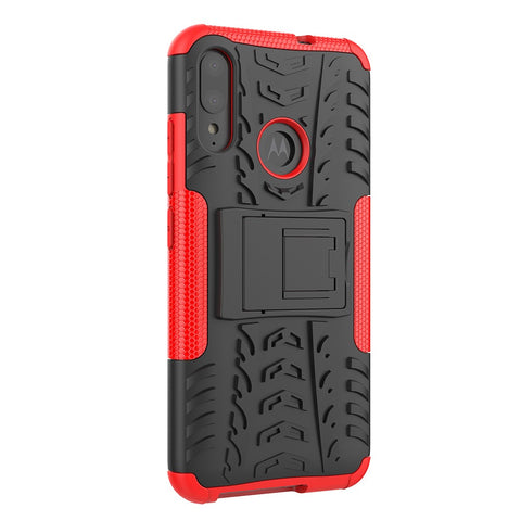 Anti-slip PC + TPU Combo Case with Kickstand for Motorola Moto E6 Plus