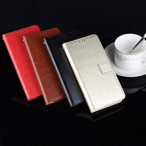 Crazy Horse Surface Leather Wallet Shell Case for Motorola Moto E6 Play