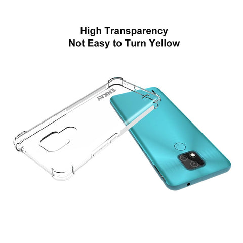 ENKAY HAT PRINCE Antislip 4 Corners Thickened Shockproof Clear TPU Protector Shell for Motorola Moto E7