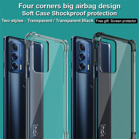 IMAK Four Corners Airbag Protective TPU Phone Case with Screen Protector for Motorola Edge 20 Pro/Edge S Pro