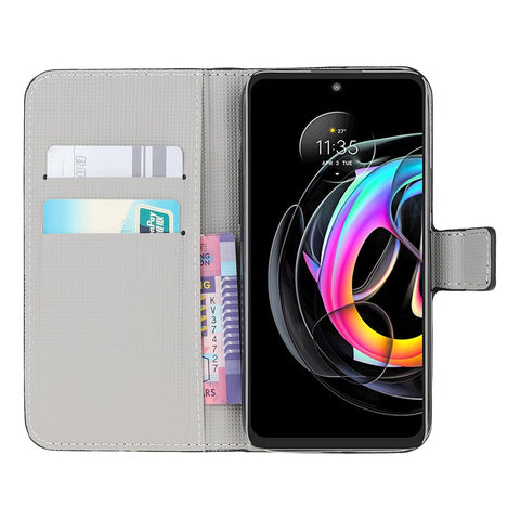 Pattern Printing Magnetic Clasp Leather Wallet Stand Case Cover for Motorola Edge 20 Lite