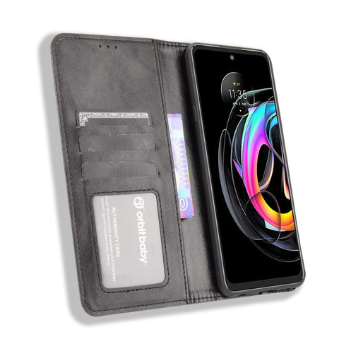 Auto-Absorbed Vintage Style Wallet Protective Cover Anti-Drop Leather Phone Case with Stand for Motorola Edge 20 Lite/Edge 20 Fusion