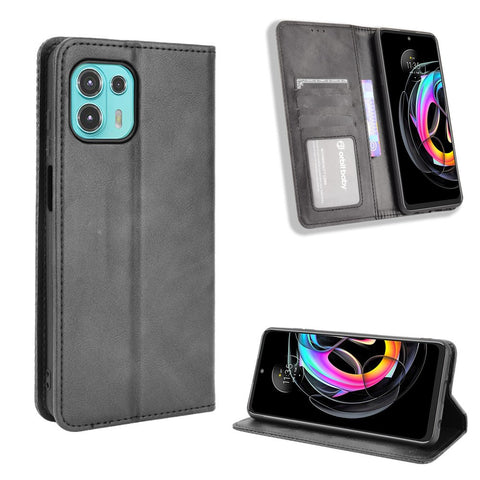 Auto-Absorbed Vintage Style Wallet Protective Cover Anti-Drop Leather Phone Case with Stand for Motorola Edge 20 Lite/Edge 20 Fusion
