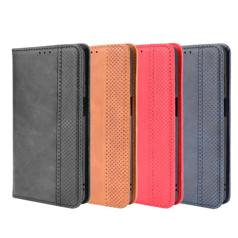 Auto-Absorbed Vintage Style Wallet Protective Cover Anti-Drop Leather Phone Case with Stand for Motorola Edge 20 Lite/Edge 20 Fusion