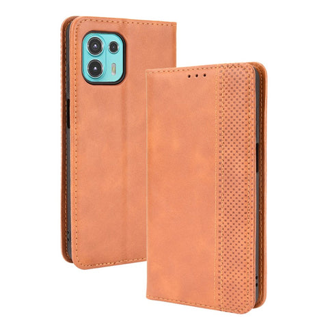 Auto-Absorbed Vintage Style Wallet Protective Cover Anti-Drop Leather Phone Case with Stand for Motorola Edge 20 Lite/Edge 20 Fusion