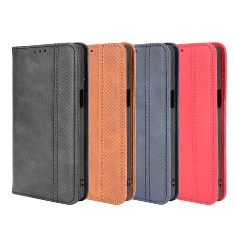 Retro Leather Auto-Absorbed Protective Cover Anti-Drop Phone Wallet Case with Stand for Motorola Edge 20/Edge Lite Luxury Edition