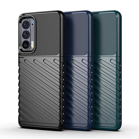 Thunder Series Twill Texture Anti-Slip Enhance Gripping Soft TPU Back Protective Cover for Motorola Edge (2021)