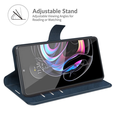 Magnetic Clasp Leather Wallet Stand Phone Protective Flip Cover Case for Motorola Edge 20 Lite 5G