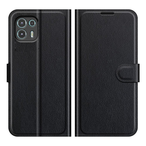 Leather Full-Protection Litchi Skin Phone Shell Case with Wallet Stand for Motorola Edge 20 Lite 5G