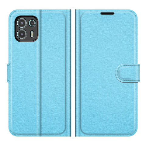 Leather Full-Protection Litchi Skin Phone Shell Case with Wallet Stand for Motorola Edge 20 Lite 5G