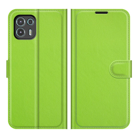 Leather Full-Protection Litchi Skin Phone Shell Case with Wallet Stand for Motorola Edge 20 Lite 5G
