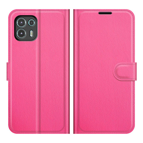 Leather Full-Protection Litchi Skin Phone Shell Case with Wallet Stand for Motorola Edge 20 Lite 5G