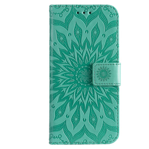 For Motorola Edge 20 Phone Case Sunflower Imprinted Leather Wallet Stand Cover with Strap