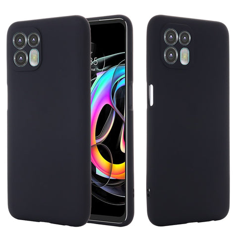 Precise Cutout Soft Liquid Silicone Anti-drop Phone Case Cover with Wrist Strap for Motorola Edge 20 Lite