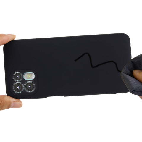 Precise Cutout Soft Liquid Silicone Anti-drop Phone Case Cover with Wrist Strap for Motorola Edge 20 Lite