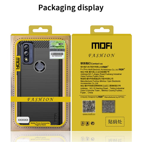MOFI Anti-fingerprint Brushed Carbon Fiber Design Soft TPU Phone Cover Case for Motorola G Pure