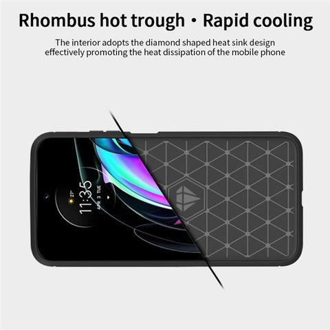 MOFI Soft TPU Cover Brushed Carbon Fiber Design Well-Protected Case for Motorola Edge 20 Lite / Edge 20 Fusion