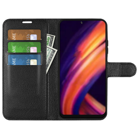 Well-protected Folio Flip Litchi Texture PU Leather Coated TPU Mobile Phone Case Stand Wallet Flip Protective Cellphone Cover for Motorola Edge X30/X30 Pro/Edge 30 Pro/Edge Plus (2022)/Edge+ (2022)
