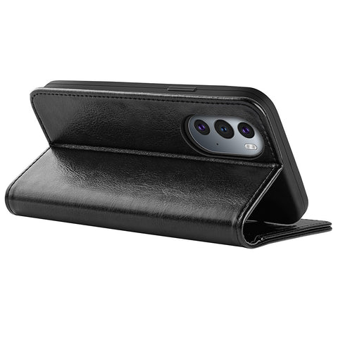 Crazy Horse Texture PU Leather + Inner TPU Shell Stand Wallet Flip Phone Case for Motorola Edge X30/X30 Pro/Edge 30 Pro/Edge Plus (2022)/Edge+ (2022)