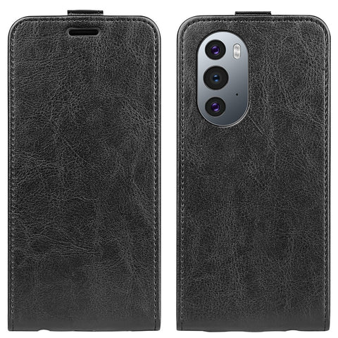 Drop-resistant Crazy Horse Texture Vertical Flip Leather Cover Phone Shell Protector with Card Slot Design for Motorola Edge X30/X30 Pro/Edge 30 Pro/Edge Plus (2022)/Edge+ (2022)