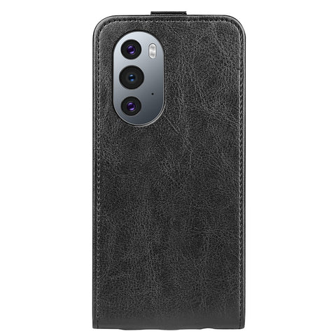 Drop-resistant Crazy Horse Texture Vertical Flip Leather Cover Phone Shell Protector with Card Slot Design for Motorola Edge X30/X30 Pro/Edge 30 Pro/Edge Plus (2022)/Edge+ (2022)