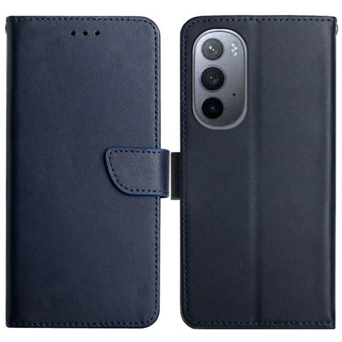 Nappa Texture Drop-proof Phone Shell Genuine Leather + TPU Phone Case Adjustable Stand Wallet Folio Flip Cover for Motorola Edge X30