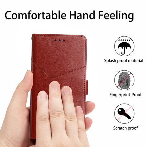 Handy Strap Carrying PU Leather Smartphone Shell Y-shaped Lines Imprinted Magnetic Closure Stand Wallet Case for Motorola Edge X30