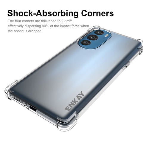 ENKAY HAT PRINCE Anti-slip Side Strip Well-protected Transparent TPU Phone Case Cover for Motorola Edge X30