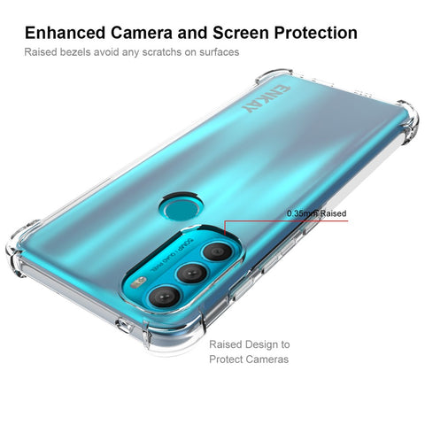 ENKAY HAT PRINCE Crystal Clear Enhanced Four Corner Anti-slip Side Edge TPU Phone Case Cover for Motorola Moto G71 5G