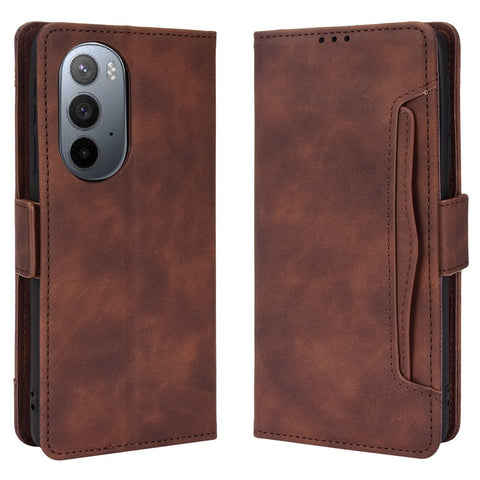 Multiple Card Slot PU Leather + TPU Full Protection Phone Cover with Stand Cash Pocket for Motorola Edge X30