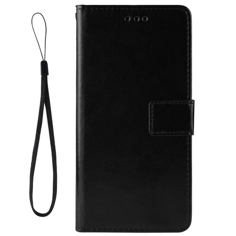 Crazy Horse Texture Foldable Stand PU Leather Wallet Folio Flip Phone Case with Wrist Strap for Motorola Edge X30