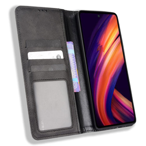 Mosaic Border Pattern Splicing Retro Style Leather Cover + TPU Wallet Stand Phone Case for Motorola Edge X30