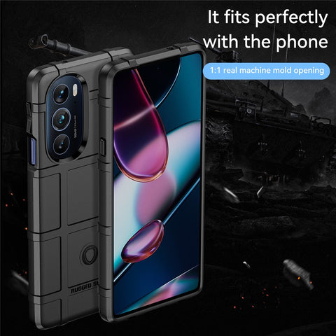 Rugged Square Grid Design Soft TPU Thickened Protection Shockproof Phone Case Cover for Motorola Edge X / Edge X30