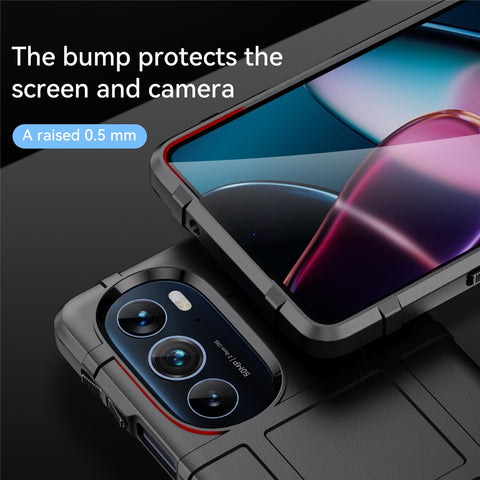 Rugged Square Grid Design Soft TPU Thickened Protection Shockproof Phone Case Cover for Motorola Edge X / Edge X30