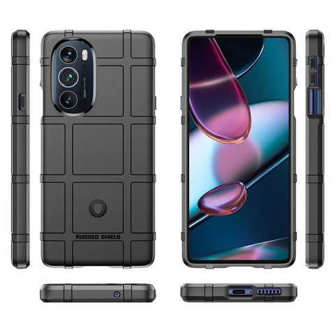 Rugged Square Grid Design Soft TPU Thickened Protection Shockproof Phone Case Cover for Motorola Edge X / Edge X30