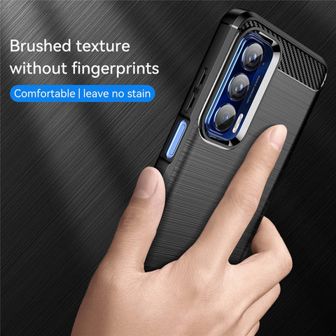 Ultra Thin Flexible TPU Case Carbon Fiber Texture Freely-Twisted Phone Cover with Brushed Surface for Motorola Edge (2021) / Edge 5G UW