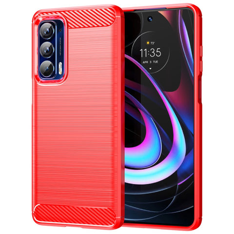Ultra Thin Flexible TPU Case Carbon Fiber Texture Freely-Twisted Phone Cover with Brushed Surface for Motorola Edge (2021) / Edge 5G UW