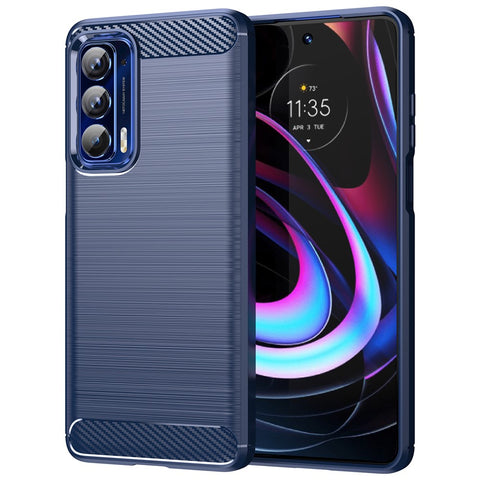 Ultra Thin Flexible TPU Case Carbon Fiber Texture Freely-Twisted Phone Cover with Brushed Surface for Motorola Edge (2021) / Edge 5G UW