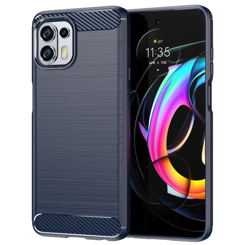 1.8mm Flexible Carbon Fiber Texture TPU Case Phone Cover Brushed Surface Anti-Drop Air Cushion for Motorola Edge 20 Lite/Edge 20 Fusion