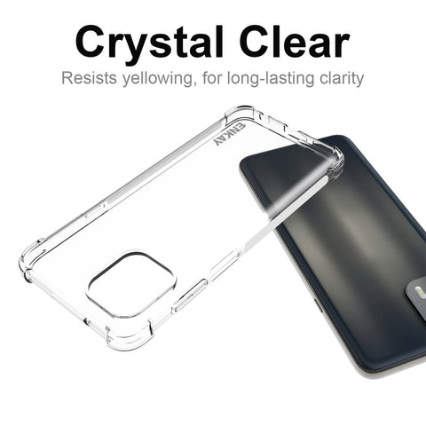 ENKAY HAT PRINCE Side Anti-slip Strip Reinforced Corners Shock Absorption Transparent TPU Phone Case Shell for Motorola Edge 20 Lite