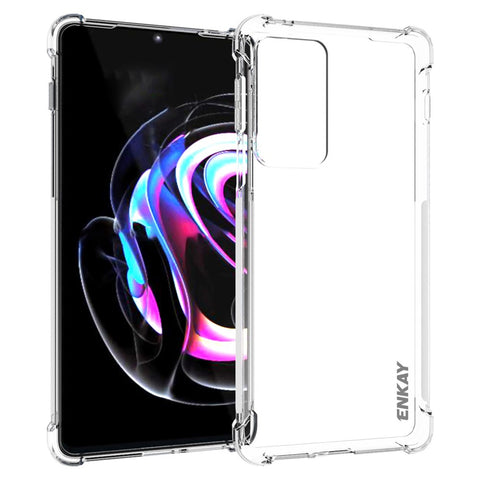 ENKAY HAT PRINCE Anti-slip Strip Edge Crystal Clear TPU Phone Case with Shockproof Thickened Corners for Motorola Edge 20 Pro