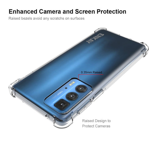 ENKAY HAT PRINCE Anti-slip Strip Edge Crystal Clear TPU Phone Case with Shockproof Thickened Corners for Motorola Edge 20 Pro