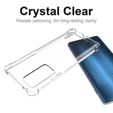 ENKAY HAT PRINCE Anti-slip Strip Edge Crystal Clear TPU Phone Case with Shockproof Thickened Corners for Motorola Edge 20 Pro