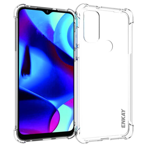 ENKAY HAT PRINCE Crystal Clear TPU Phone Case Thickened Corner Protective Cover with Anti-slip Strip Edge for Motorola G Pure